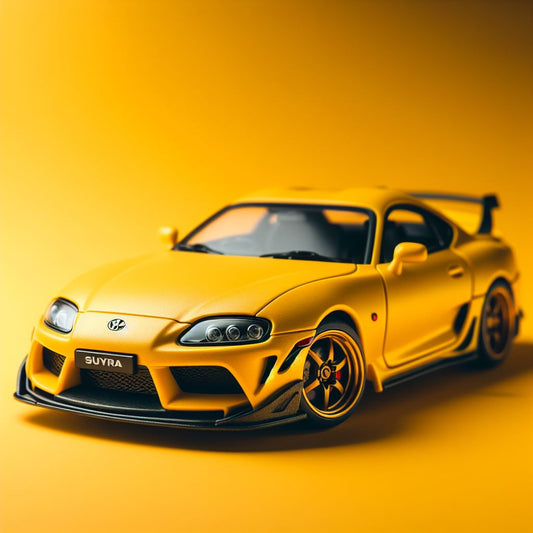 Yellow Supra model car